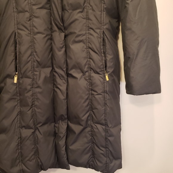 Ellen Tracy Duck Down Puffer Long Winter Coat Black Feather Size Small - Picture 5 of 10